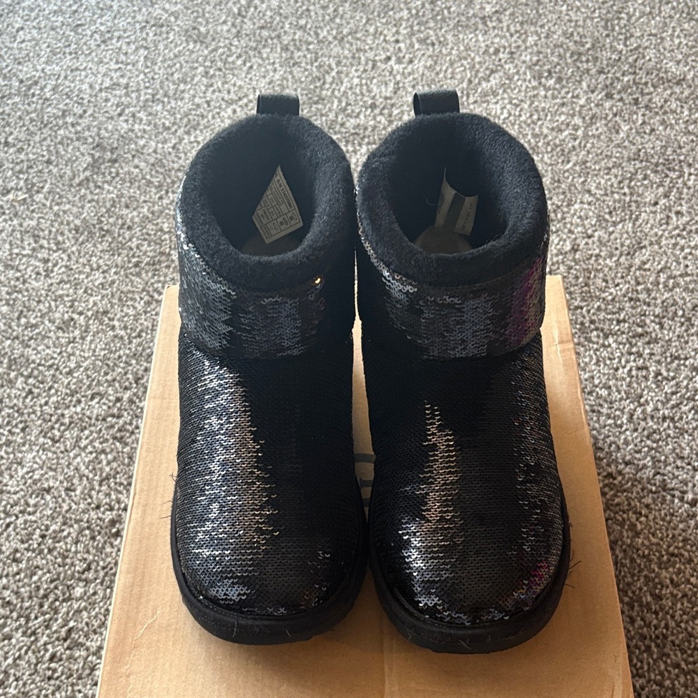 UGG Kids Black Sequin Boots